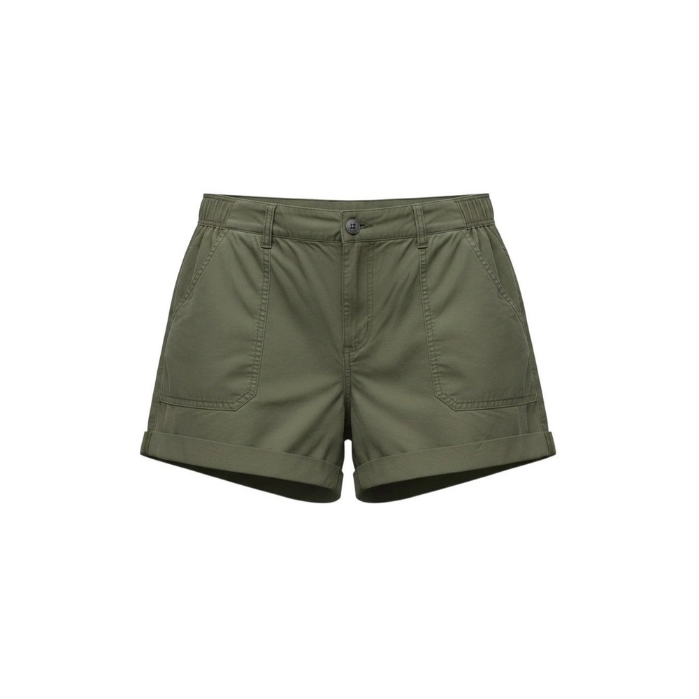 Time and Tru Utility Shorts Womens 16 Green  Mid Rise Cuffed Cotton Stretch